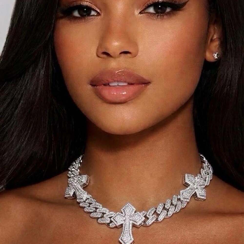 Silver Cross Necklace 16 Inch Icycross 2 B 09